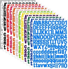 1512 Letter Stickers, 12 Sheets Alphabet Sticker, Vinyl Letters, Mailbox Numbers