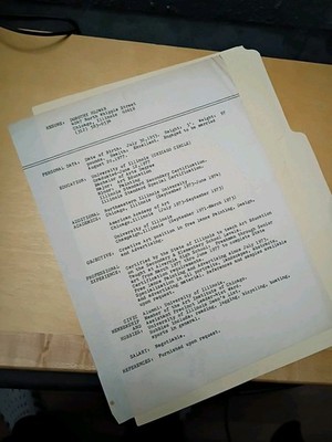 James P. Roslof Hand Written Letter/Direction On  A Resume' c. 1970 Berwyn, Ill.