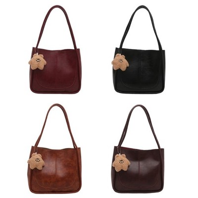 Casual Shoulder Bag PU Leather Handbag Casual Underarm Bag for Work or Travel