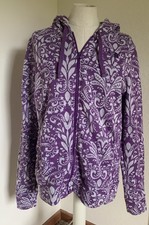 THE NORTH FACE Womens LARGE Purple Gray Hooded Full Zip Sweatshirt Jacket hoodie
