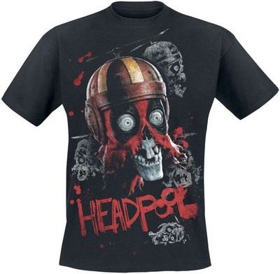 Deadpool T-Shirt Herren Headpool schwarz