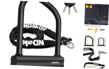  Bike Locks Heavy Duty Anti Theft 18mm Thick, Motorcycle U Lock with 4FT Black