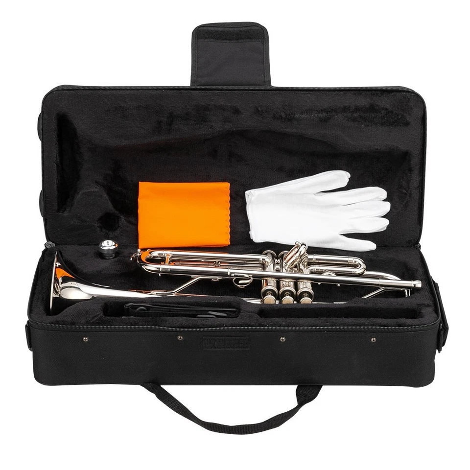 🎵Back 2🎵Escuela🎵¡Especial!🎵Trompeta sin marca con estuche/bolsa/paquete + correa + tela! Foto 2 de 4