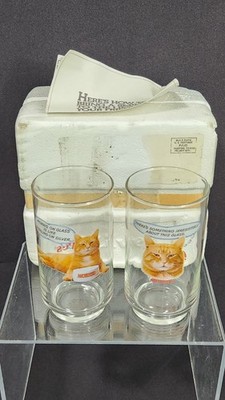 Pr. Vint. 9-Lives Cat Food Morris the Cat Promo Drinking Glasses/Tumblers w/Box