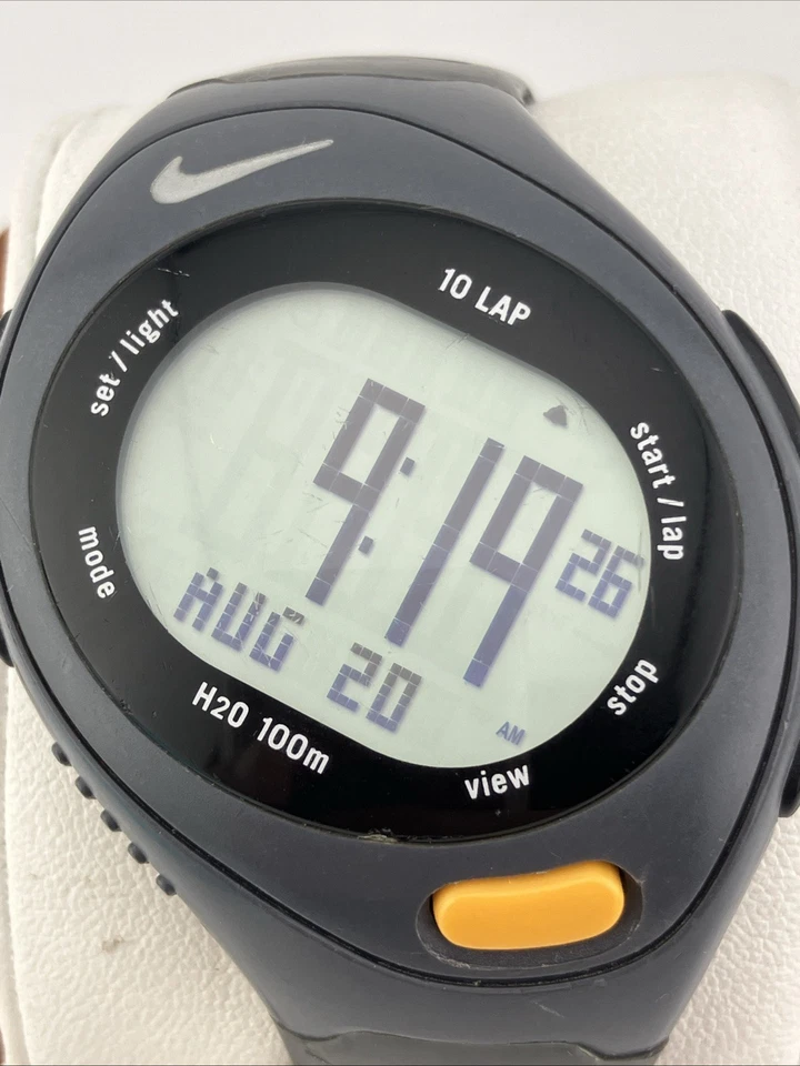 Nike Bowerman Series Men 46mm Digital Watch Dark Gray 10 Lap WR0125 - RUNS - Image 2 of 4