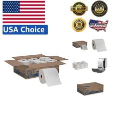 High Capacity Recycled Paper Towel Rolls - 800 Feet, Pack of 6, Tear Resistant