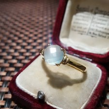 Gold Plated Sterling Silver Solitaire Ring Gr...