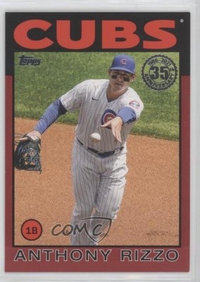 2021 Topps 1986 Baseball 35th Anniversary Red 4/10 Anthony Rizzo #86B-91 0nr3