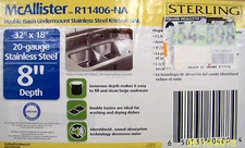 STERLING by Kohler Stainless Steel Double Bowl Undermount Sink R11406-NA - NEW