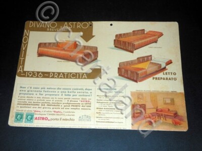 Advertising Furniture - Poster Sofa ASTRO - Patented - 1936