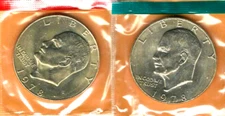 1978-P&D UNCIRCULATED EISENHOWER / IKE DOLLARS IN MINT CELLO (2 COINS)