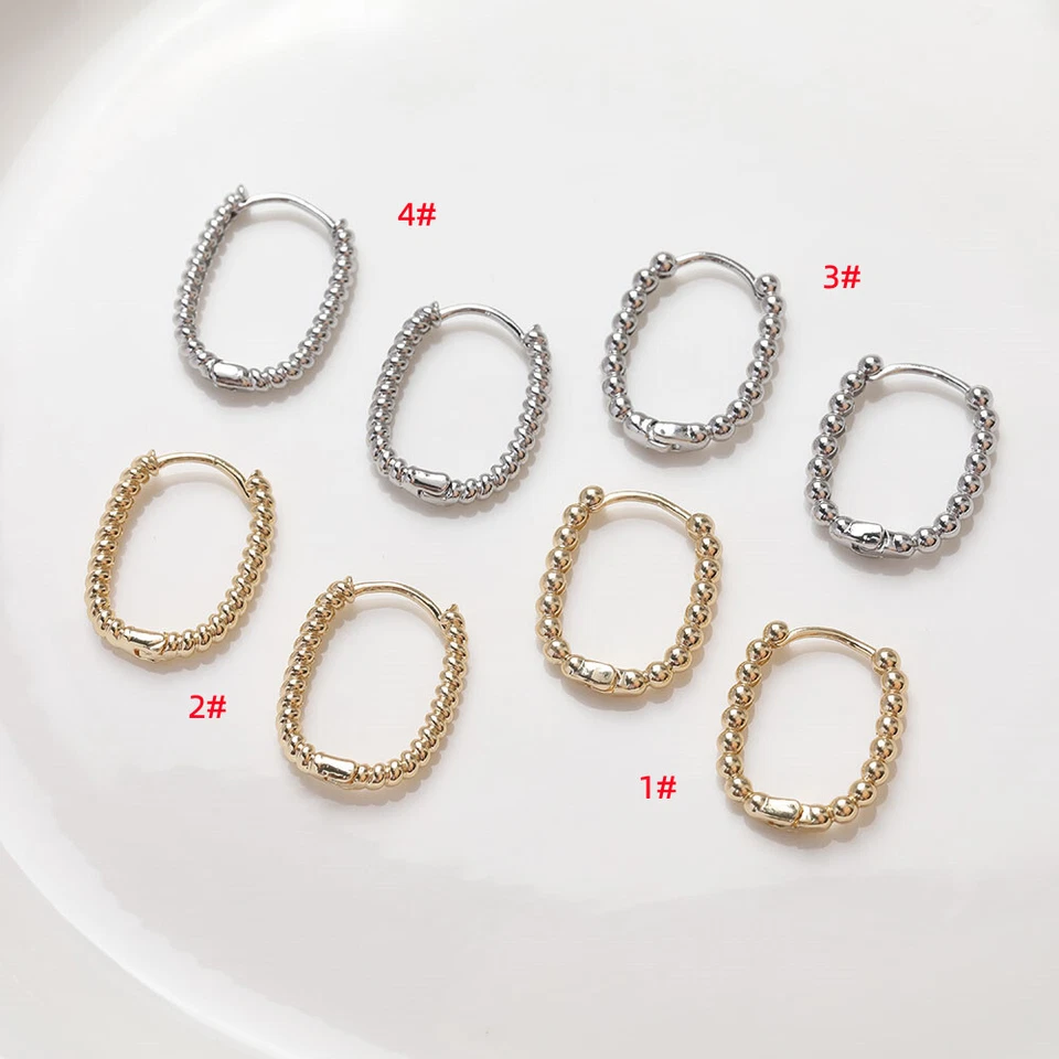 Gancho para pendiente con palanca trasera 10 piezas, pendientes de aro gruesos, pendientes de aro Huggie Foto 2 de 4