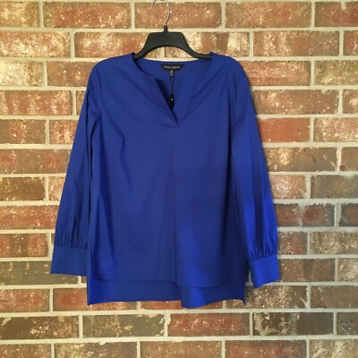Ming Wang Blue Cotton Blend Size XS or M Top NWT $210
