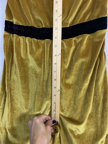 VTG Gold Velour Jumpsuit 1/4 Zip Size L 80s 90s Women's USA Black White Party - Picture 8 of 12