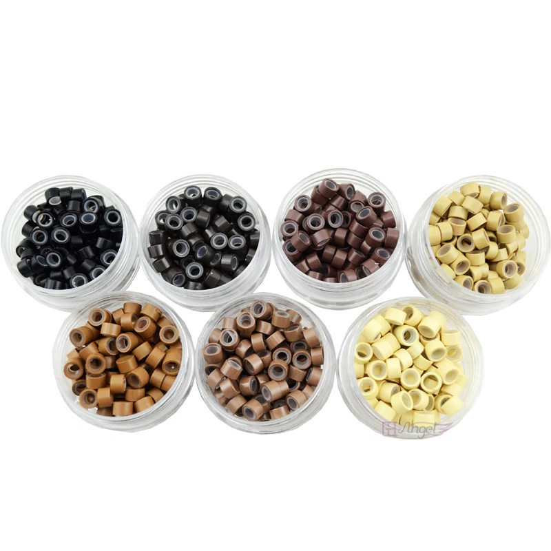 Links & Rings For Hair Extensions 6 Colors Silicone Lined Micro Rings Loop Beads - Image 2 of 4