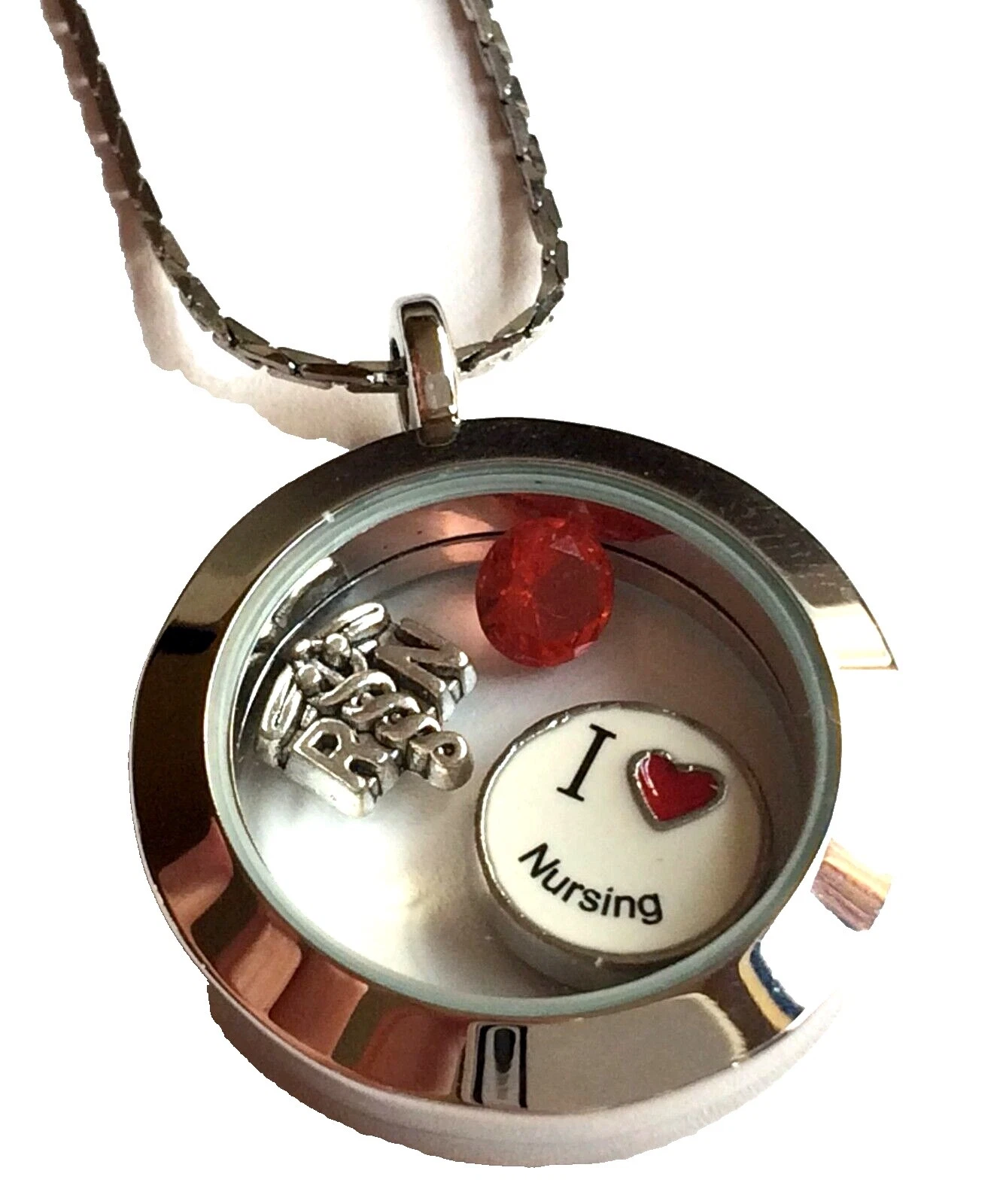 Medallones de moda Bañado en Plata Cristal