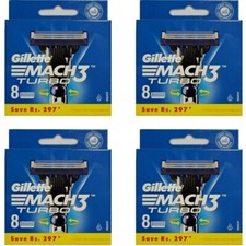 Gillette Mach3 Turbo Mens Razor Blade Refills...
