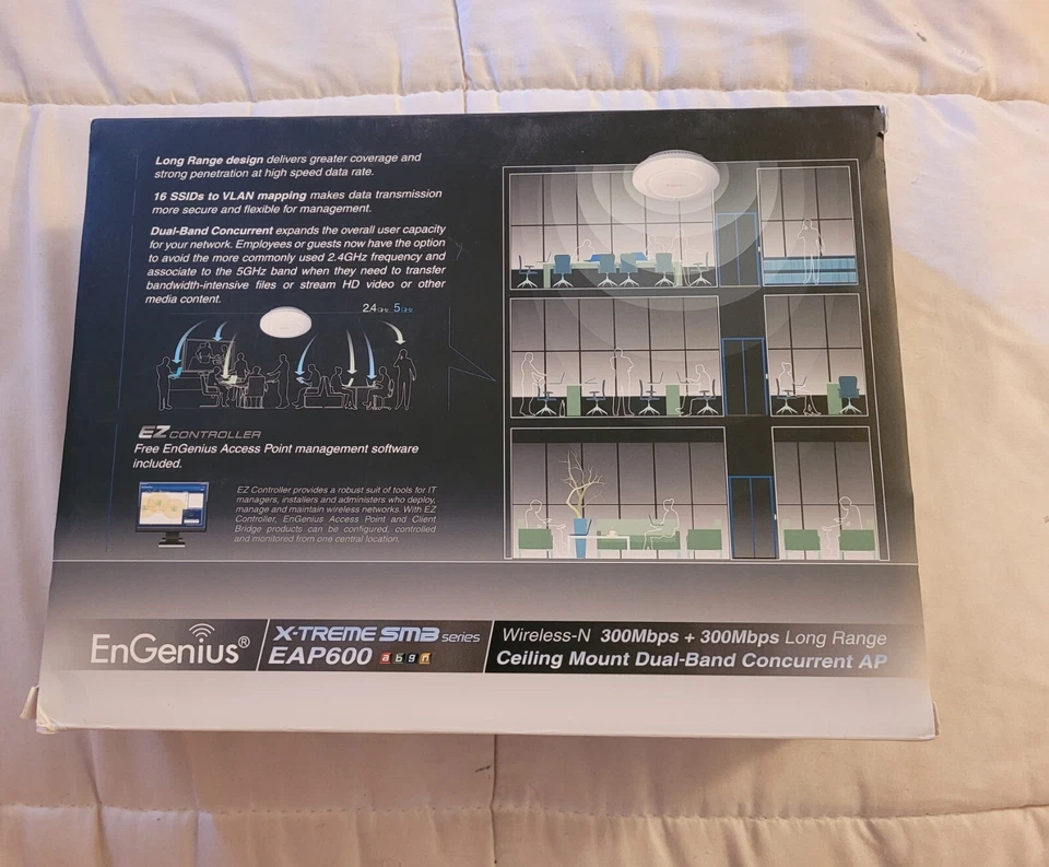 EnGenius EAP600 Dual-Band Ceiling Mount Indoor Wireless Access Point New Open - Image 2 of 4