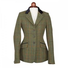 Shires Aubrion Saratoga Childs Tweed Show Jacket - Red/Yellow/Blue Check