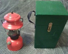 Coleman 200A RED Black Band (02/53) Sunshine Lantern w/ Homemade Wood Box