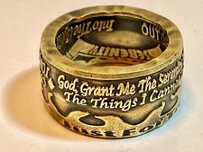 Handmade Addiction Coin Ring Recovery Ring Motivational Jewelry for Strength