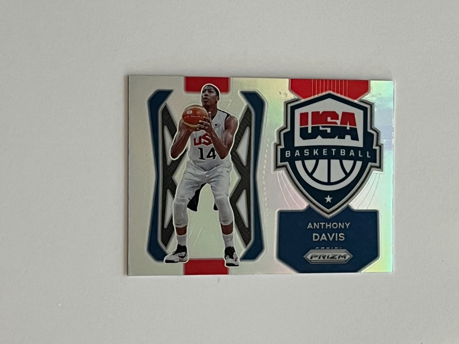 2021-22 Prizm #3 Anthony Davis - Silver Prizm - Team USA - Olympic gold