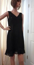 Scott McClintock 'Little Black Dress' Ruffle Hem~Peekaboo Crochet Lace Accents~8