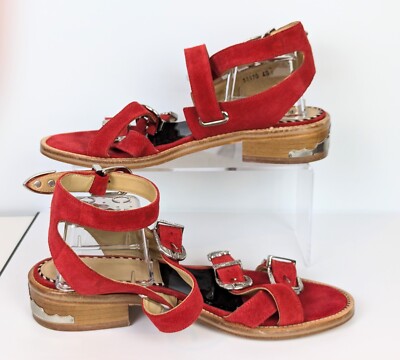 [NEW] Toga Pulla Women's Red Suede Gladiator Sandals size US 9 EU 40