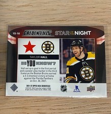 2021-22 UD Credentials Hockey 1st Star of the Night #1S10 Taylor Hall