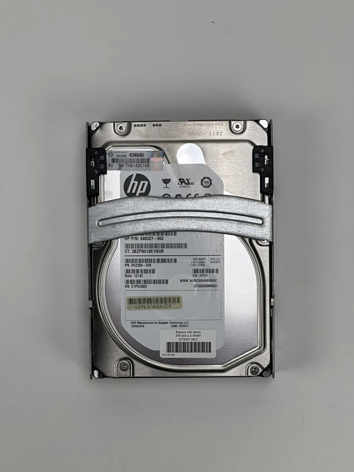 HP 575057-001 Seagate 2TB 7.2k 6G SAS 3.5 LFF HDD Hard Disk Drive - Image 3 of 4