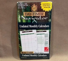 Vintage NEW Day-Timer NAVIGATOR Portable Undated Monthly Calendar #11442 Refill