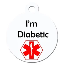 Medical Alert Dog Cat Pet ID Tag - I'm Diabetic - Customizable