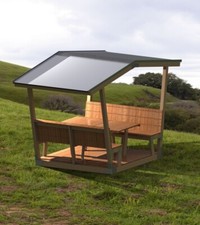 Garden Bench With Roof And Decking Platform