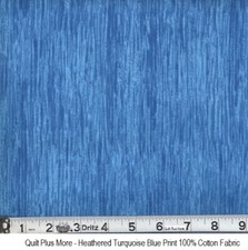 Turquoise Blue Heather Quilting Cotton Fabric by the Yard Premium 44 Wide