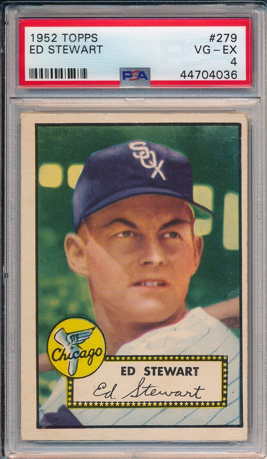 1952 TOPPS #279 ED STEWART - PSA 4 VG-EX (SVSC)