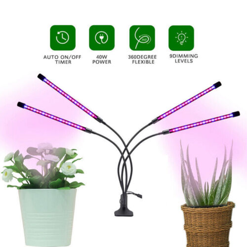 4 Head LED Grow Lights Plants Hydroponics Full Spectrum Plant Growing Lamp Light