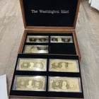 Washington Mint 4oz Silver US Currency 7 Bar Set 1998 Golden Proof  W/COA