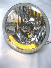 Street Hot Rod 7 H4 Headlight W 9 Amber Led Turn Signal 12v Heavy Duty