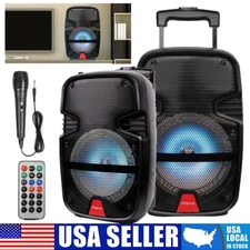 8" 3000W Bluetooth Speaker with Mic Bass FM Radio Portable Party Sound