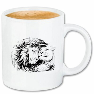 Kaffeetasse LÖWE SIMBA KÖNIG LÖWIN LÖWENBABY WILDTIER GRSSKATZE