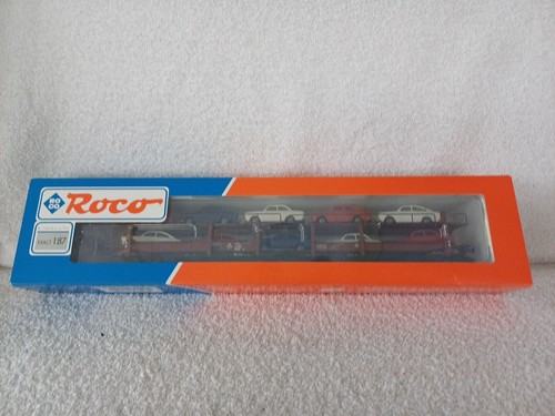 Vagón transportador Roco HO 47127 NS Países Bajos marrón #97009 con carga de 10 carros | Zustand: Used