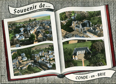 Souvenirkarte von CONDE EN BRIE offene Buchform