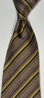 ANTONIO MIRO BARCELONA ALL SILK ITALIAN MADE DIAGONAL STRIPED MULTICOLOR NECKTIE