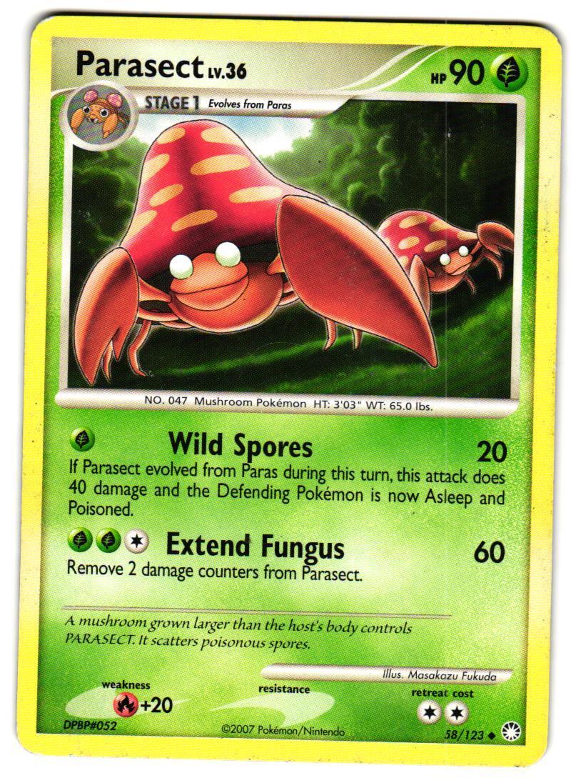 Pokemon Mysterious Treasures Parasect #58/123 LP Uncommon