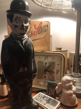 Retro 1970s Charlie Chaplin talc statue quirky