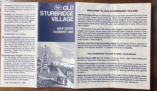 1989 Old Sturbridge Village Map Guide - Vintage Brochure Massachusetts MA - 第 5/6 張圖片