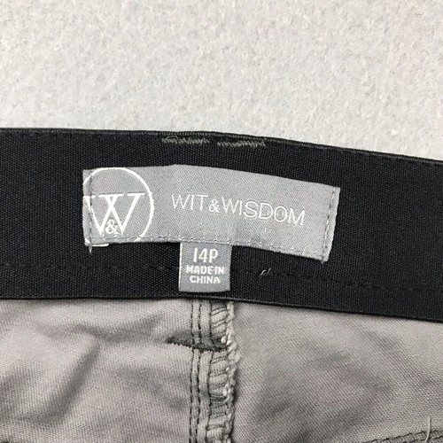 Wit Wisdom Pants Womens 14P Gray Camo AbSolution High Rise Ankle Skimmer NWT - Picture 2 of 14