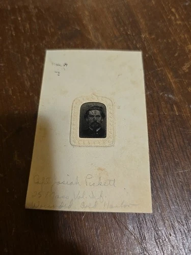 Antique Civil War Gem Tintype ID'd General Josiah Pickett 25 Mass Vol Infantry