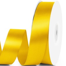 Yellow Satin Ribbon 1 Inch x 50 Yards Silk Fabric Spool Gift Wrapping Craft
