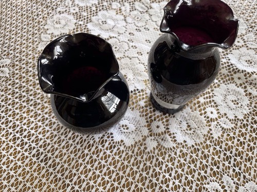 2 schwarze Amethyst Vasen... SAN DIEGO 1936 WELTAUSSTELLUNG - Tolle Radierung! - Bild 10 von 13